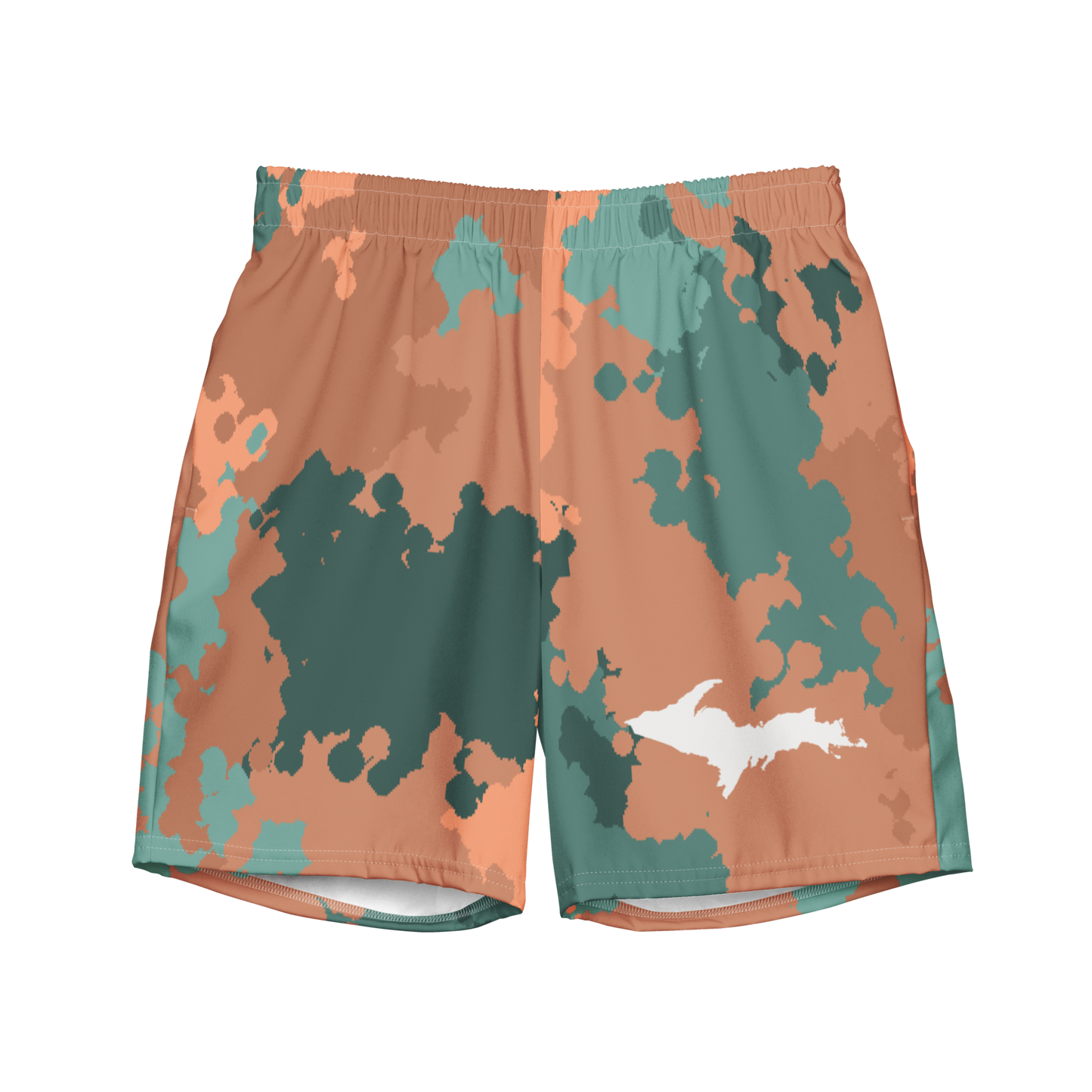 Michigan Upper Peninsula Men's Swim Trunks (w/ UP Outline) | Copper Country Camo