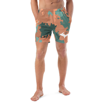 Michigan Upper Peninsula Men's Swim Trunks (w/ UP Outline) | Copper Country Camo