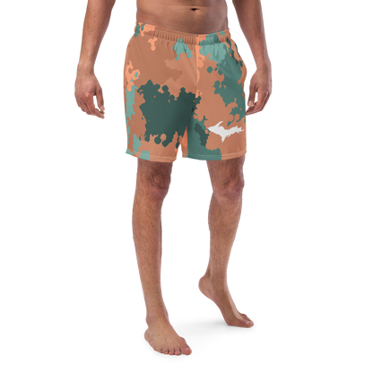 Michigan Upper Peninsula Men's Swim Trunks (w/ UP Outline) | Copper Country Camo