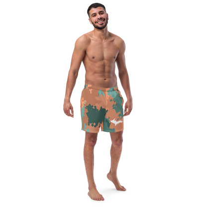 Michigan Upper Peninsula Men's Swim Trunks (w/ UP Outline) | Copper Country Camo