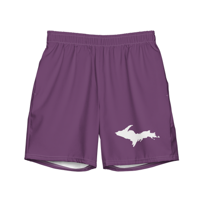 Michigan Upper Peninsula Men's Swim Trunks (w/ UP Outline) | Plum