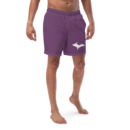 Michigan Upper Peninsula Men's Swim Trunks (w/ UP Outline) | Plum