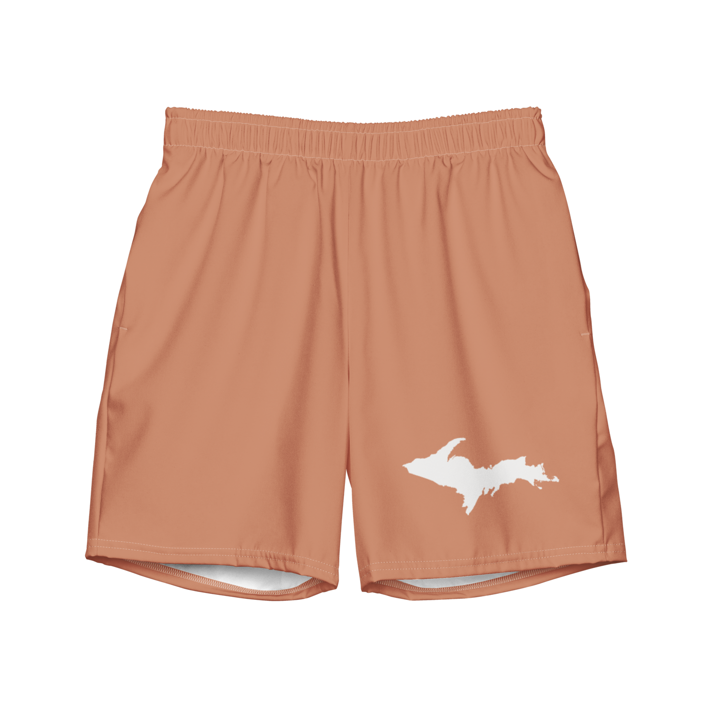 Michigan Upper Peninsula Men's Swim Trunks (w/ UP Outline) | Copper Color