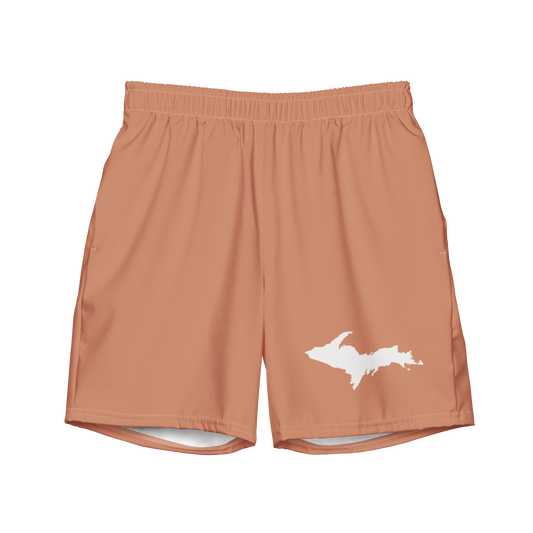 Michigan Upper Peninsula Men's Swim Trunks (w/ UP Outline) | Copper Color