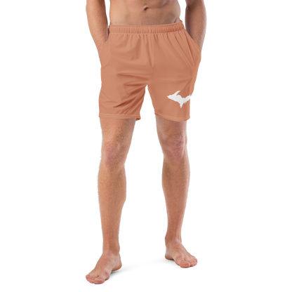 Michigan Upper Peninsula Men's Swim Trunks (w/ UP Outline) | Copper Color