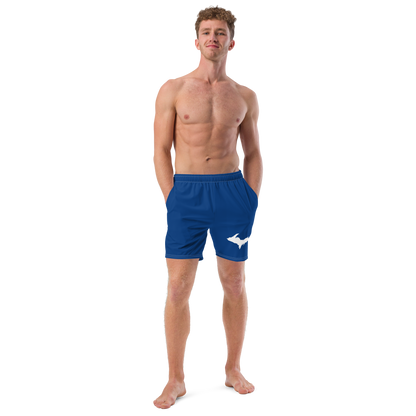 Michigan Upper Peninsula Men's Swim Trunks (w/ UP Outline) | Dearborn Blue