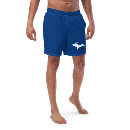 Michigan Upper Peninsula Men's Swim Trunks (w/ UP Outline) | Dearborn Blue