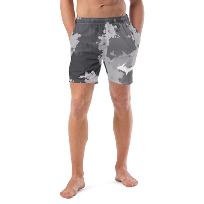 Michigan Upper Peninsula Men's Swim Trunks (w/ UP Outline) | Iron Ore Camo