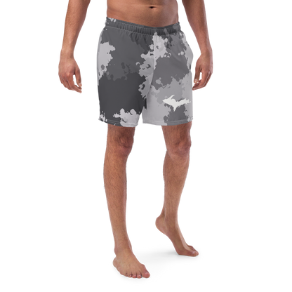 Michigan Upper Peninsula Men's Swim Trunks (w/ UP Outline) | Iron Ore Camo