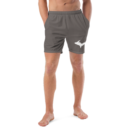 Michigan Upper Peninsula Men's Swim Trunks (w/ UP Outline) | Warren Tank Grey