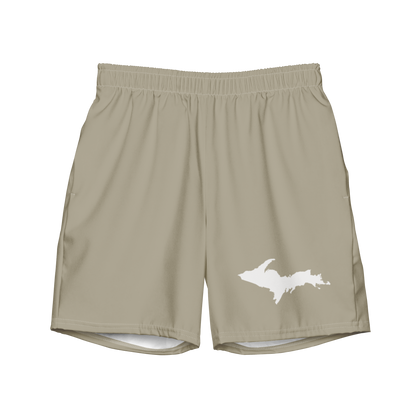 Michigan Upper Peninsula Men's Swim Trunks (w/ UP Outline) | Petoskey Stone Beige