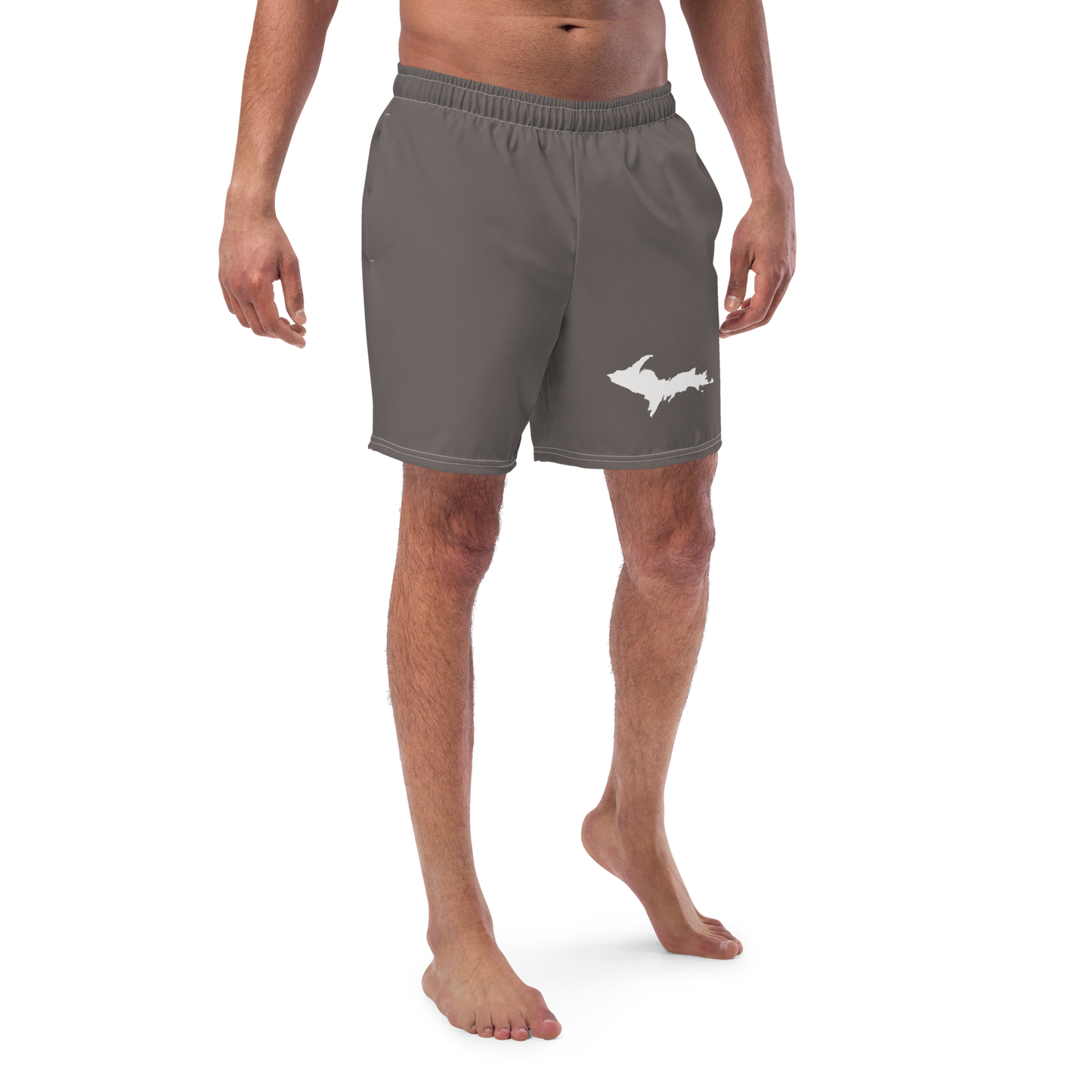 Michigan Upper Peninsula Men's Swim Trunks (w/ UP Outline ) | Warren Tank Grey