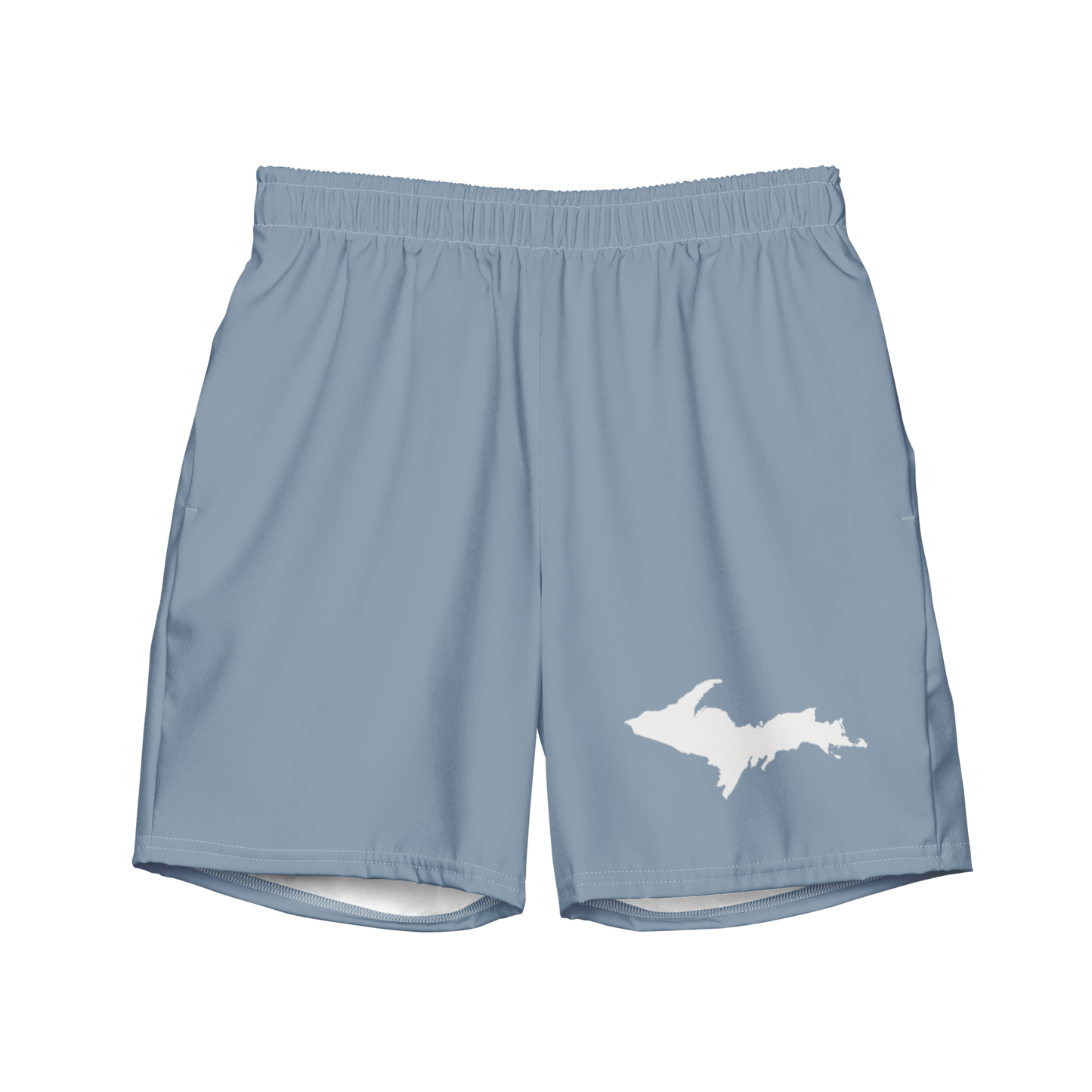 Michigan Upper Peninsula Men's Swim Trunks (w/ UP Outline ) | B-24 Grey