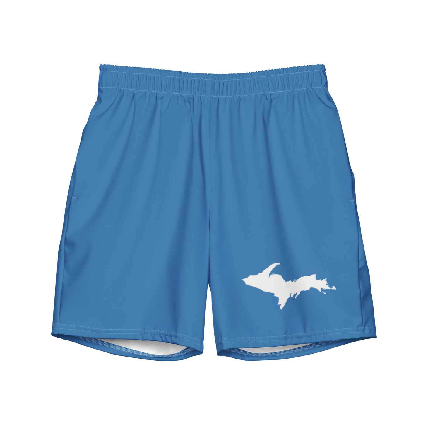 Michigan Upper Peninsula Men's Swim Trunks (w/ UP Outline ) | Lake Superior Blue