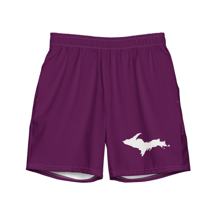 Michigan Upper Peninsula Men's Swim Trunks (w/ UP Outline ) | Tyrian Purple