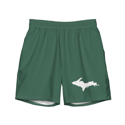 Michigan Upper Peninsula Men's Swim Trunks (w/ UP Outline ) | Ginger Ale Green