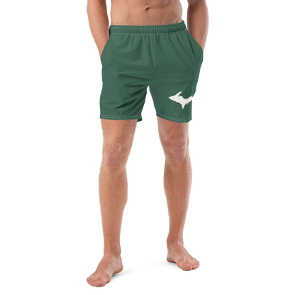 Michigan Upper Peninsula Men's Swim Trunks (w/ UP Outline ) | Ginger Ale Green