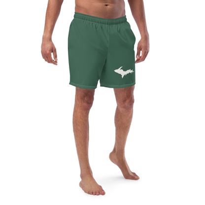 Michigan Upper Peninsula Men's Swim Trunks (w/ UP Outline ) | Ginger Ale Green