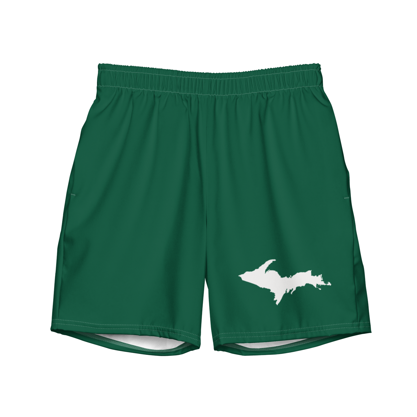 Michigan Upper Peninsula Men's Swim Trunks (w/ UP Outline ) | Superior Green