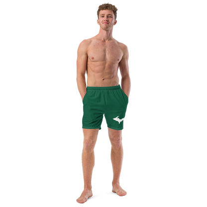 Michigan Upper Peninsula Men's Swim Trunks (w/ UP Outline ) | Superior Green