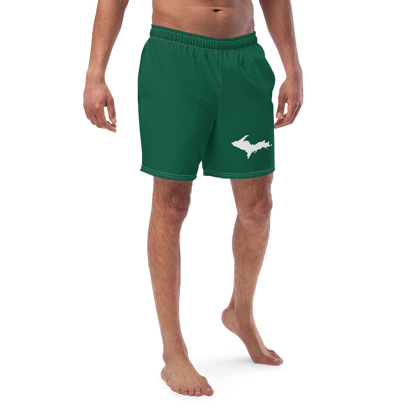 Michigan Upper Peninsula Men's Swim Trunks (w/ UP Outline ) | Superior Green