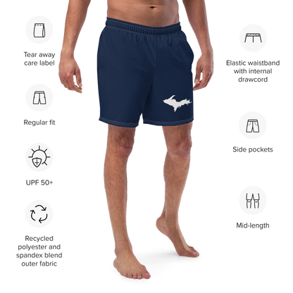 Michigan Upper Peninsula Men's Swim Trunks (w/ UP Outline ) | Navy