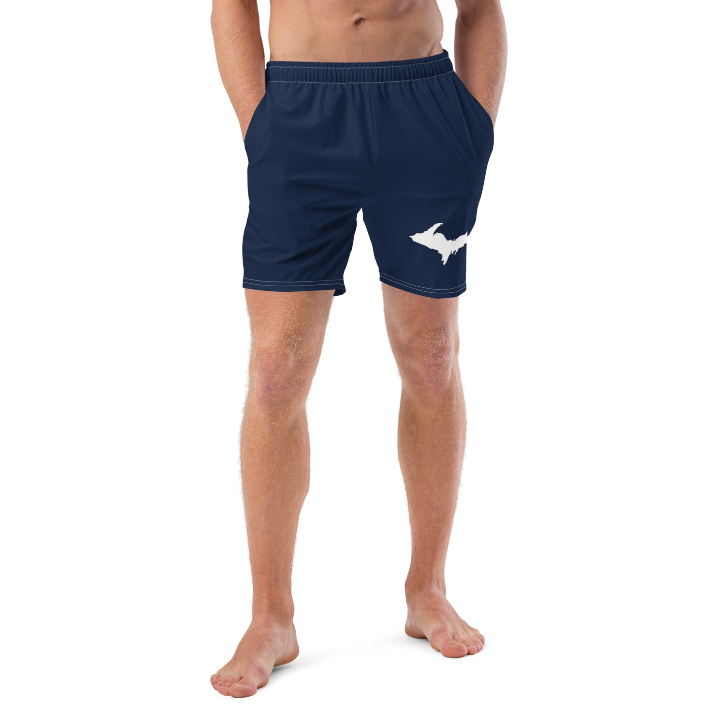 Michigan Upper Peninsula Men's Swim Trunks (w/ UP Outline ) | Navy