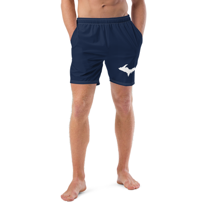 Michigan Upper Peninsula Men's Swim Trunks (w/ UP Outline ) | Navy