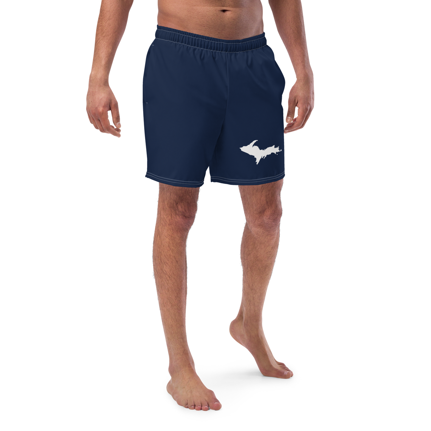 Michigan Upper Peninsula Men's Swim Trunks (w/ UP Outline ) | Navy