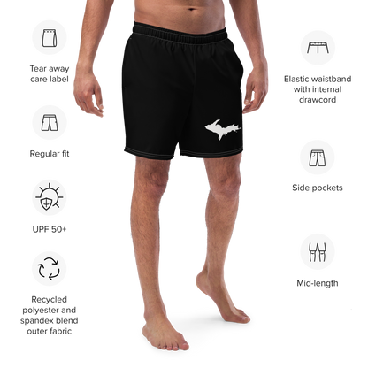 Michigan Upper Peninsula Men's Swim Trunks (w/ UP Outline ) | Black