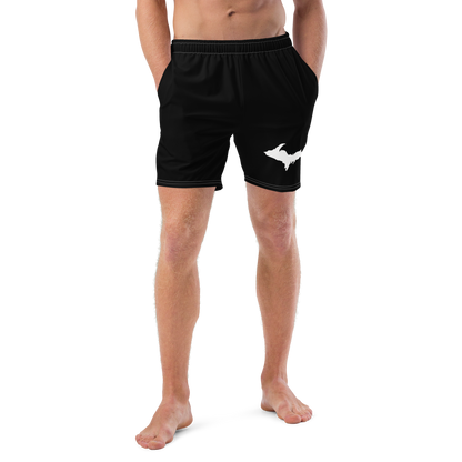 Michigan Upper Peninsula Men's Swim Trunks (w/ UP Outline ) | Black