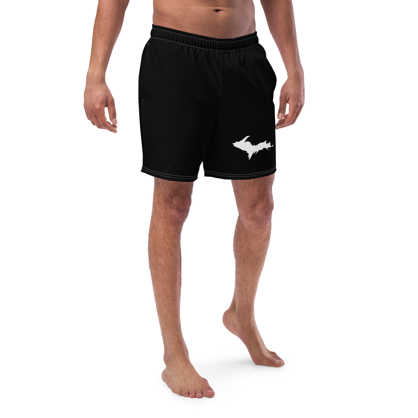 Michigan Upper Peninsula Men's Swim Trunks (w/ UP Outline ) | Black