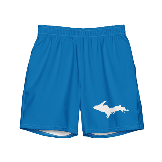 Michigan Upper Peninsula Men's Swim Trunks (w/ UP Outline ) | Azure