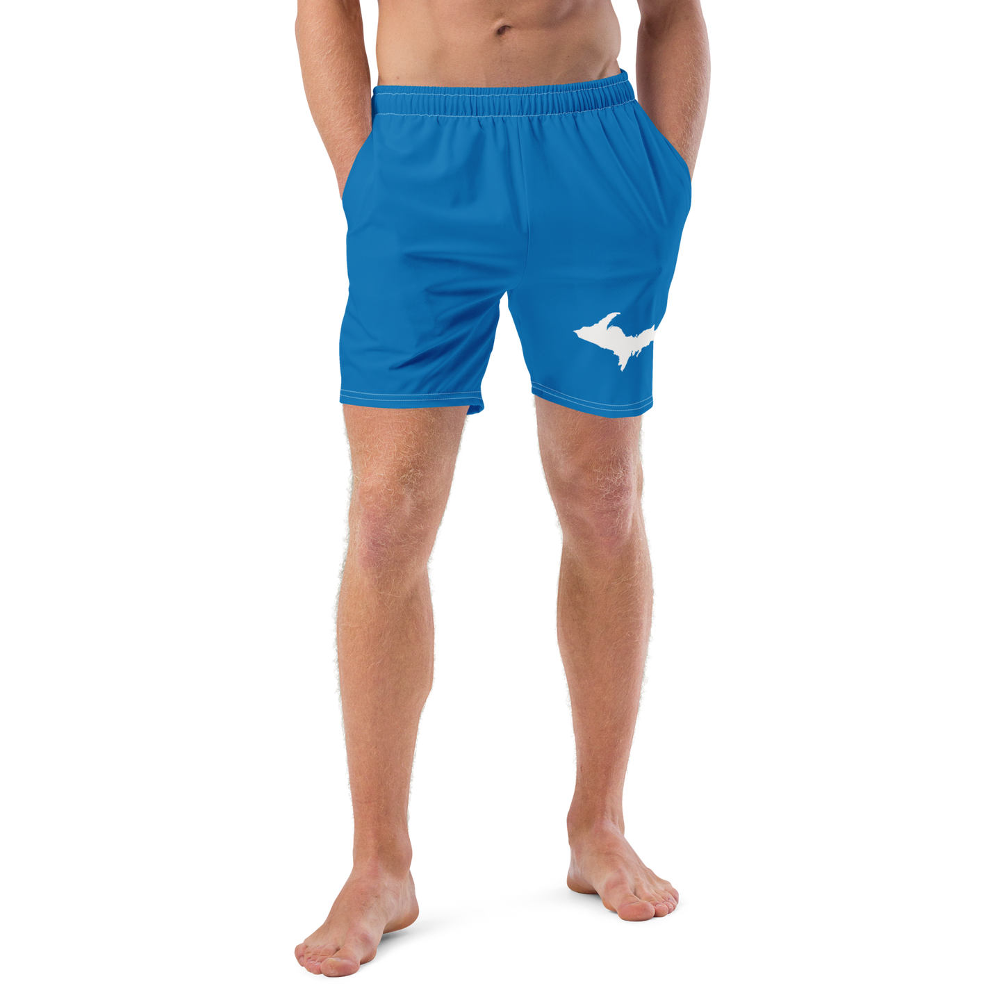 Michigan Upper Peninsula Men's Swim Trunks (w/ UP Outline ) | Azure