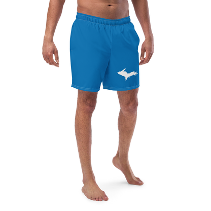 Michigan Upper Peninsula Men's Swim Trunks (w/ UP Outline ) | Azure