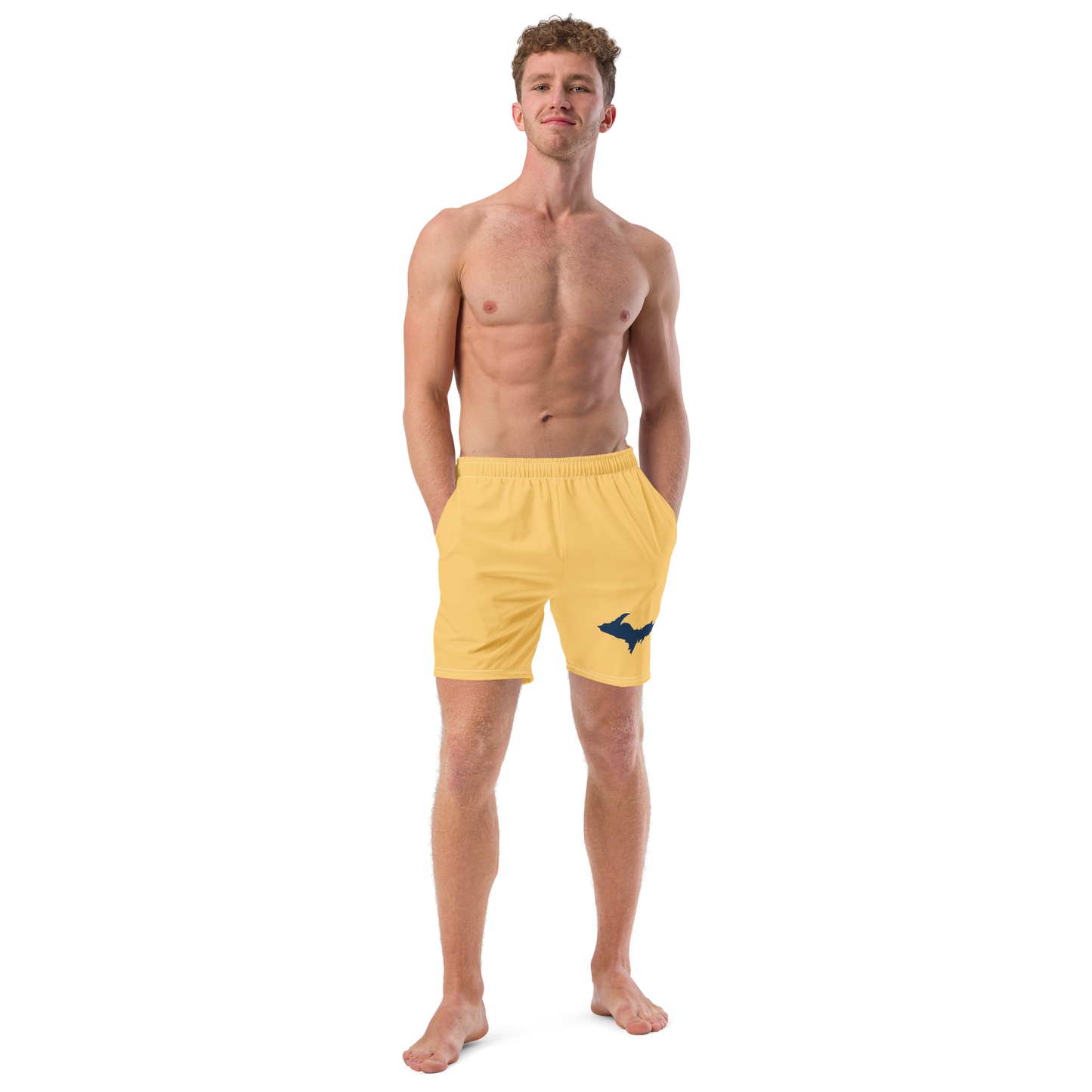 Michigan Upper Peninsula Men's Swim Trunks (w/ UP Outline ) | Citrine