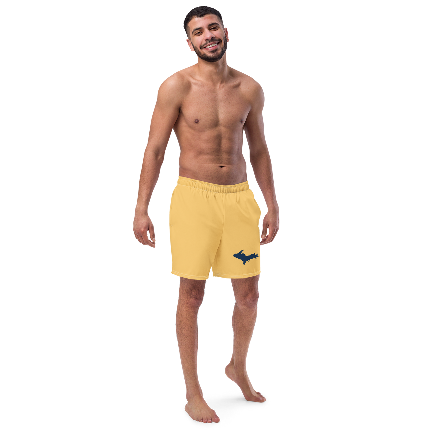 Michigan Upper Peninsula Men's Swim Trunks (w/ UP Outline ) | Citrine