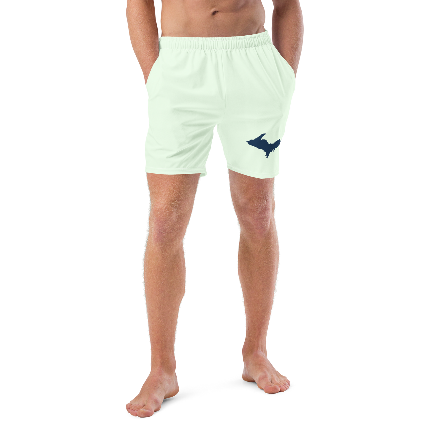 Michigan Upper Peninsula Men's Swim Trunks (w/ UP Outline ) | Dew Green