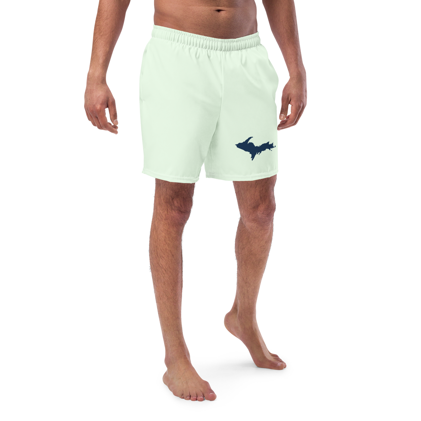 Michigan Upper Peninsula Men's Swim Trunks (w/ UP Outline ) | Dew Green