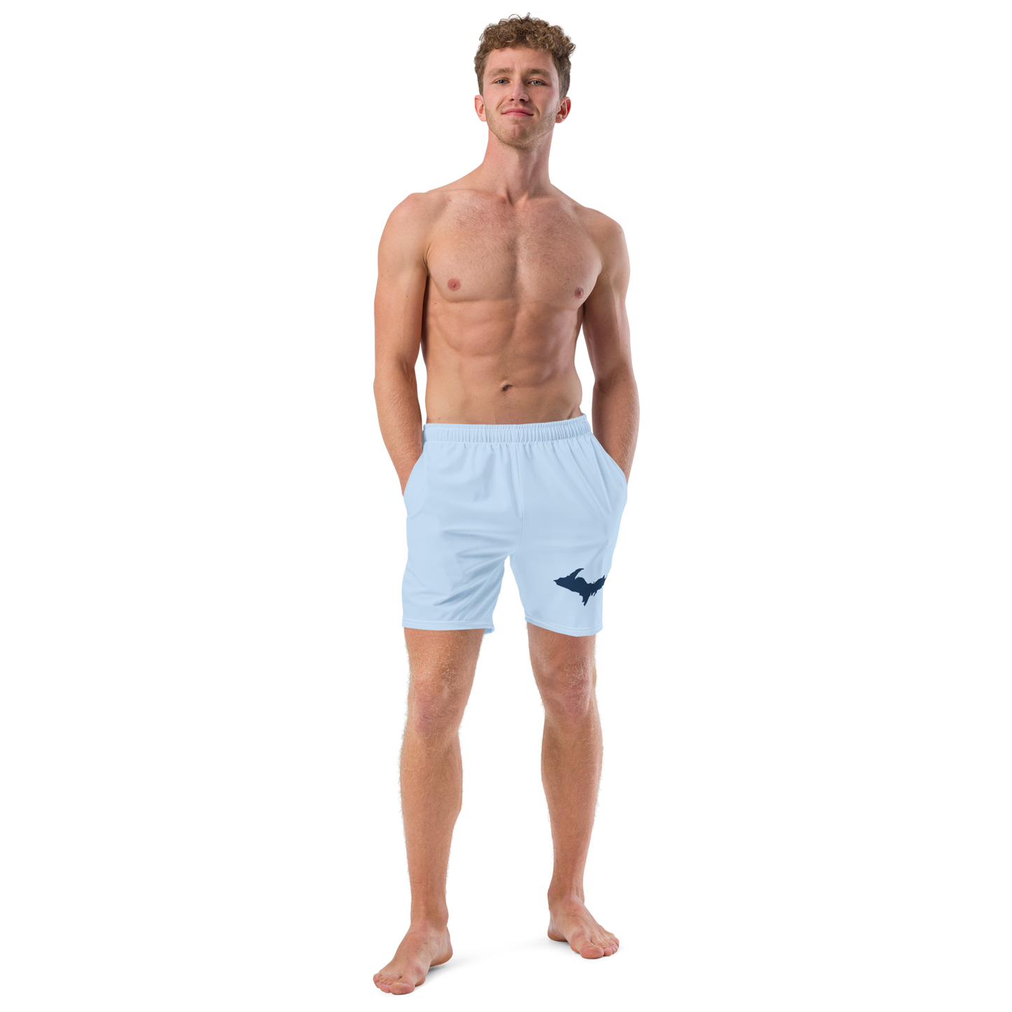 Michigan Upper Peninsula Men's Swim Trunks (w/ UP Outline) | Navy