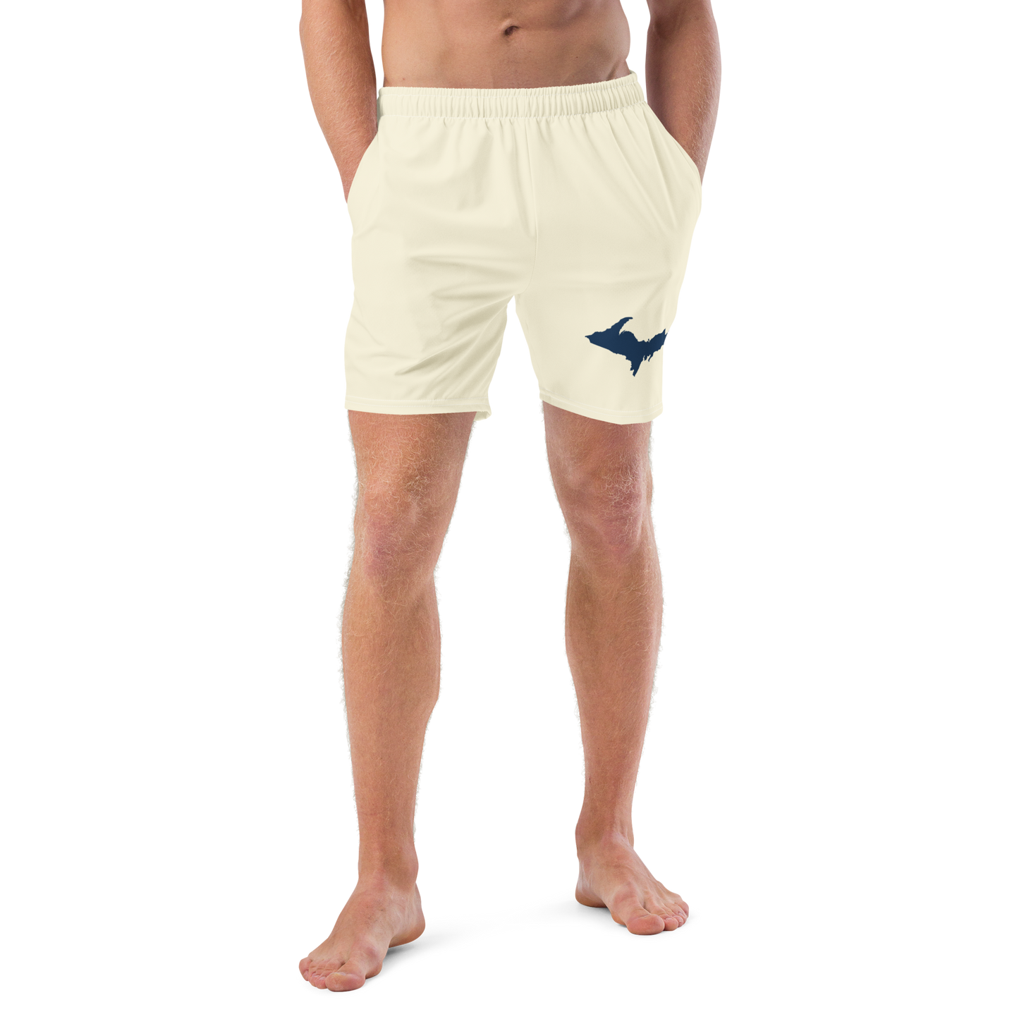 Michigan Upper Peninsula Men's Swim Trunks (w/ UP Outline ) | Ivory