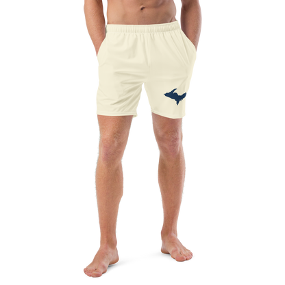 Michigan Upper Peninsula Men's Swim Trunks (w/ UP Outline ) | Ivory