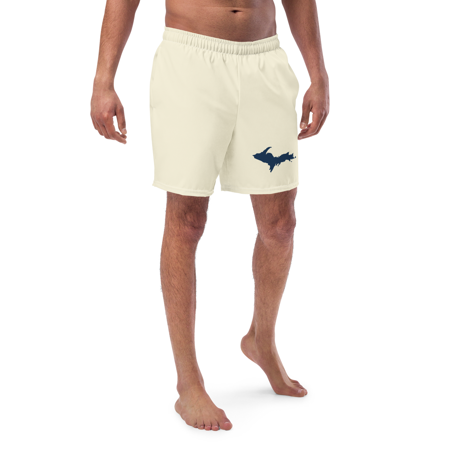 Michigan Upper Peninsula Men's Swim Trunks (w/ UP Outline ) | Ivory