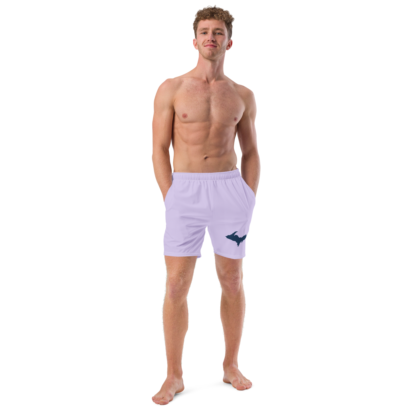 Michigan Upper Peninsula Men's Swim Trunks (w/ UP Outline ) | Lavender