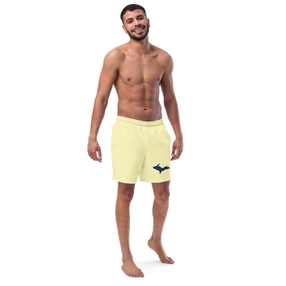 Michigan Upper Peninsula Men's Swim Trunks (w/ UP Outline ) | Canary Yellow