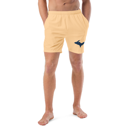 Michigan Upper Peninsula Men's Swim Trunks (w/ UP Outline) | Pale Apricot