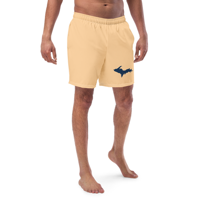 Michigan Upper Peninsula Men's Swim Trunks (w/ UP Outline) | Pale Apricot