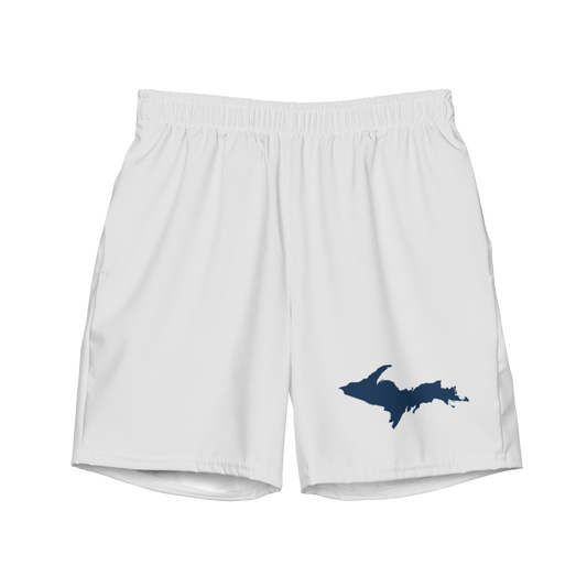 Michigan Upper Peninsula Men's Swim Trunks (w/ UP Outline) | Birch Bark White