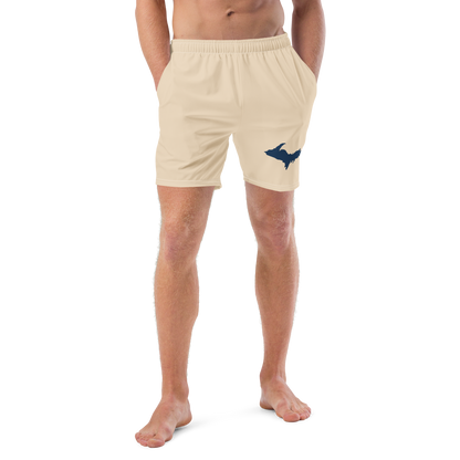 Michigan Upper Peninsula Men's Swim Trunks (w/ UP Outline) | Canvas Color