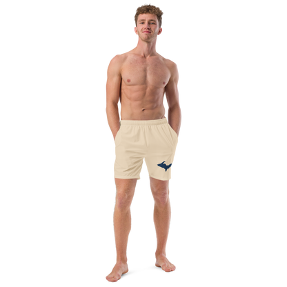 Michigan Upper Peninsula Men's Swim Trunks (w/ UP Outline) | Canvas Color